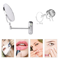 Extendable Wall-Mounted Makeup Mirror with 10× Magnification, Double-Sided