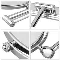 Extendable Wall-Mounted Makeup Mirror with 10× Magnification, Double-Sided