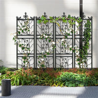 2pcs Metal Garden Trellis Fence for Climbing Plants and Rose Support