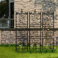 2pcs Metal Garden Trellis Fence for Climbing Plants and Rose Support
