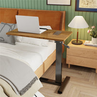Premium height Adjustable Overbed Bedside Table With Wheels Solid Tilt Tray Table