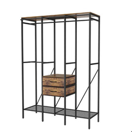 XXXL Large Open Wardrobe Closet - Freestanding Clothes Rail Rack with Curtains (AU)