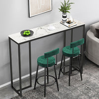 Exquisite Water Ripple Marble Console Table Bar Table w Thicken Stable Metal Leg