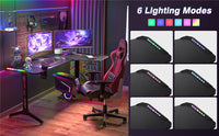 Multi-Style Pro Gaming Desk RGB LED L-Shaped PC Computer Studio Gamer Table Carbon Fibre