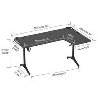 Multi-Style Pro Gaming Desk RGB LED L-Shaped PC Computer Studio Gamer Table Carbon Fibre