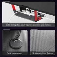 Multi-Style Pro Gaming Desk RGB LED L-Shaped PC Computer Studio Gamer Table Carbon Fibre