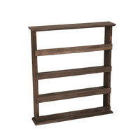 4 Tiers Rustic Wood Spice Rack Organizer Wall Mounted Kitchen Shelves Space Save