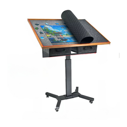 1500-Piece Jigsaw Puzzle Table with Storage Drawers, Adjustable Tilt and 360° Rotation