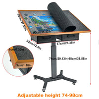 1500-Piece Jigsaw Puzzle Table with Storage Drawers, Adjustable Tilt and 360° Rotation