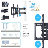 Tilt & Swivel Dual Arms TV Mount Cantilever Wall Bracket 40 46 50 55 56" LCD LED