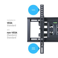 Tilt & Swivel Dual Arms TV Mount Cantilever Wall Bracket 40 46 50 55 56" LCD LED