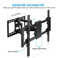 Heavy Duty Wall Mount Tilt Swivel Bracket Double Arms 32-85" Led/Plasma/Lcd Tvs