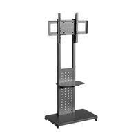 Heavy Duty Tv Floor Stand On Wheels 32''-65'' Rolling Tv Cart Height Adjustable