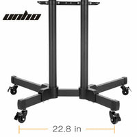 32-70" Rolling Tv Stand Mount W Dvd Storage Top Shelf Tv Bracket Trolley Casters
