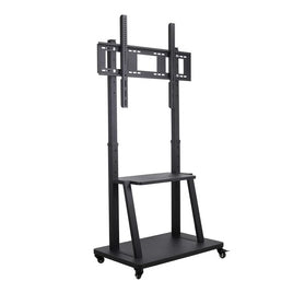 100" Heavy Duty Floor TV Stand TV Cart Trolley Height Adjustable Mount Bracket