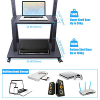 100" Heavy Duty Floor TV Stand TV Cart Trolley Height Adjustable Mount Bracket