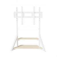 White Heavy Duty TV Floor Stand with 2-Tier Shelves for 65-100 Inch Large Screens