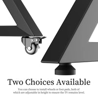 White Heavy Duty TV Floor Stand with 2-Tier Shelves for 65-100 Inch Large Screens