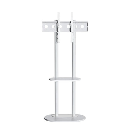 38-75" Heavy Duty Floor Tv Stand W/ Marble Shelf Adjustable Height Mount Bracket