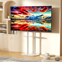 38-75" Heavy Duty Floor Tv Stand W/ Marble Shelf Adjustable Height Mount Bracket