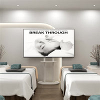 38-75" Heavy Duty Floor Tv Stand W/ Marble Shelf Adjustable Height Mount Bracket