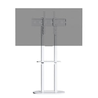 38-75" Heavy Duty Floor Tv Stand W/ Marble Shelf Adjustable Height Mount Bracket