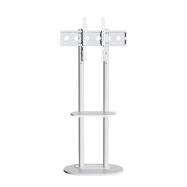 Minimalist Marble Textured Floor Tv Stand 40"-75" Strong Steel Tv Bracket Stable