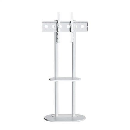 Minimalist Marble Textured Floor Tv Stand 40"-75" Strong Steel Tv Bracket Stable