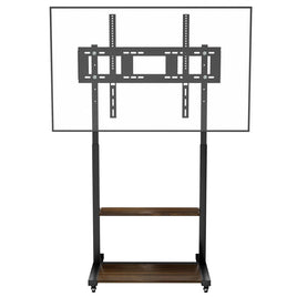 Adjustable Rolling TV Stand for 40 to 86 Inch Screens with Shelves