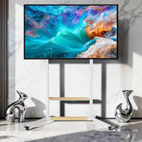 Height Adjustable Steel TV Stand on Wheels - Heavy Duty Mobile Floor Mount Cart for 40ï¿½100 Inch TVs, 100kg Capacity