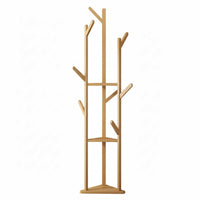 Wooden Coat and Hat Stand with 10 Hooks – Floor Standing Clothes and Umbrella Rack