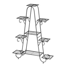 Oversized Metal Plant Stand with 9-Tier Flower Display Shelves