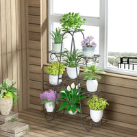 Oversized Metal Plant Stand with 9-Tier Flower Display Shelves
