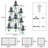 Oversized Metal Plant Stand with 9-Tier Flower Display Shelves