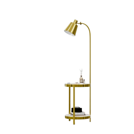 Creative Lamp End Table with Gold Shade - Modern Floor Lamp Accent Furniture & Dï¿½cor Lighting for Living Room (AU Plug)