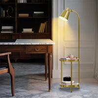 Creative Lamp End Table with Gold Shade - Modern Floor Lamp Accent Furniture & Dï¿½cor Lighting for Living Room (AU Plug)