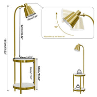 Creative Lamp End Table with Gold Shade - Modern Floor Lamp Accent Furniture & Dï¿½cor Lighting for Living Room (AU Plug)