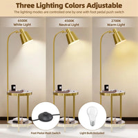 Creative Lamp End Table with Gold Shade - Modern Floor Lamp Accent Furniture & Dï¿½cor Lighting for Living Room (AU Plug)