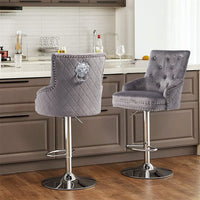 Elegant Swivel Bar Stool Velvet Airlift Counter Height Bar Kitchen Dining Chair