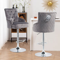 Elegant Swivel Bar Stool Velvet Airlift Counter Height Bar Kitchen Dining Chair