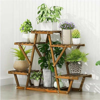Upgraded Thick Wood Indoor Plant Stand with Flower Planter Shelves