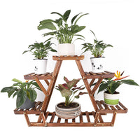 Upgraded Thick Wood Indoor Plant Stand with Flower Planter Shelves