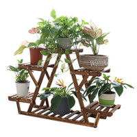 Upgraded Thick Wood Indoor Plant Stand with Flower Planter Shelves