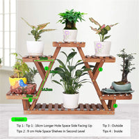 Upgraded Thick Wood Indoor Plant Stand with Flower Planter Shelves