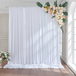 Large 3×3 m White Wedding Backdrop Curtains for Baby Shower and Birthday Decor