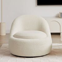 Anda Modern Boucle Fabric Swivel Chair