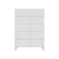 Dome White 5 Chest of Drawers