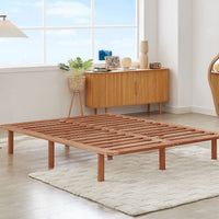 Bondi Wooden Pinewood Bed Base in Walnut - King Single