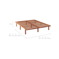 Bondi Wooden Pinewood Bed Base in Walnut - King Single