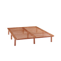 Bondi Wooden Pinewood Bed Base in Walnut - Double